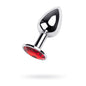 Silver Metal Anal Plug w Red Ruby Gem Small-717001-9