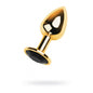 Gold Metal Anal Plug w Black Tourmaline Gem Small-717004-5