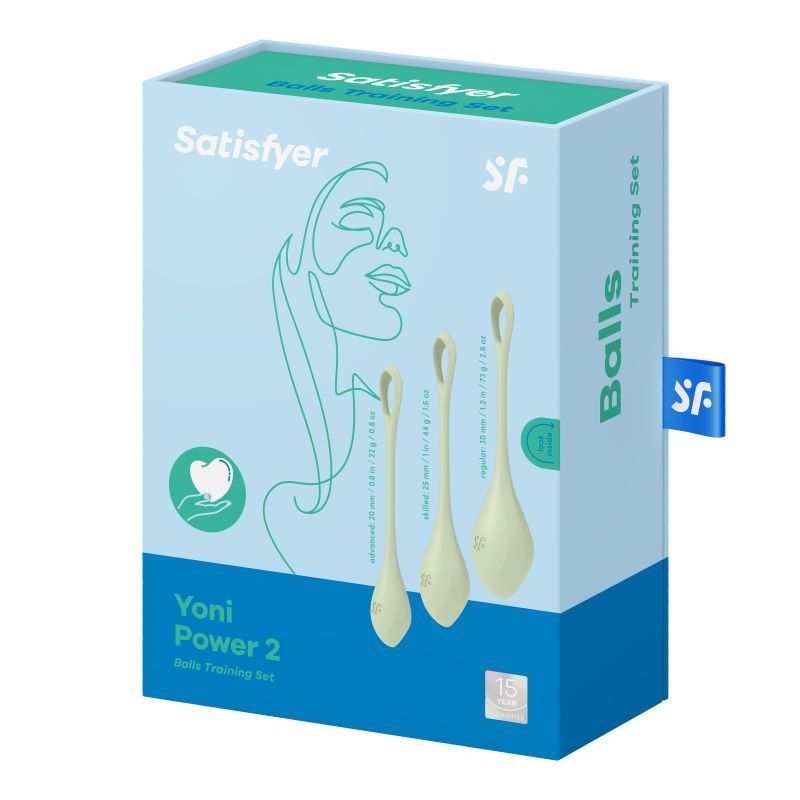 Satisfyer Yoni Power Balls 2 Green 3 Pc Set-9043866