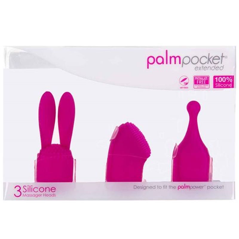 PalmPower Pocket Extended Silicone Massage Heads 3 Pc Set-30829