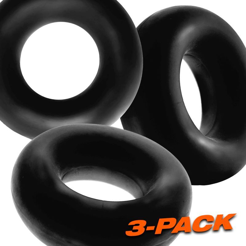 Fat Willy 3 Pc Jumbo Cockrings Black-OX-3065-BLK