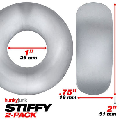 Stiffy 2 Pc Bulge Cockrings by HunkyJunk Ice Clear Ice-HUJ-126-CLICE