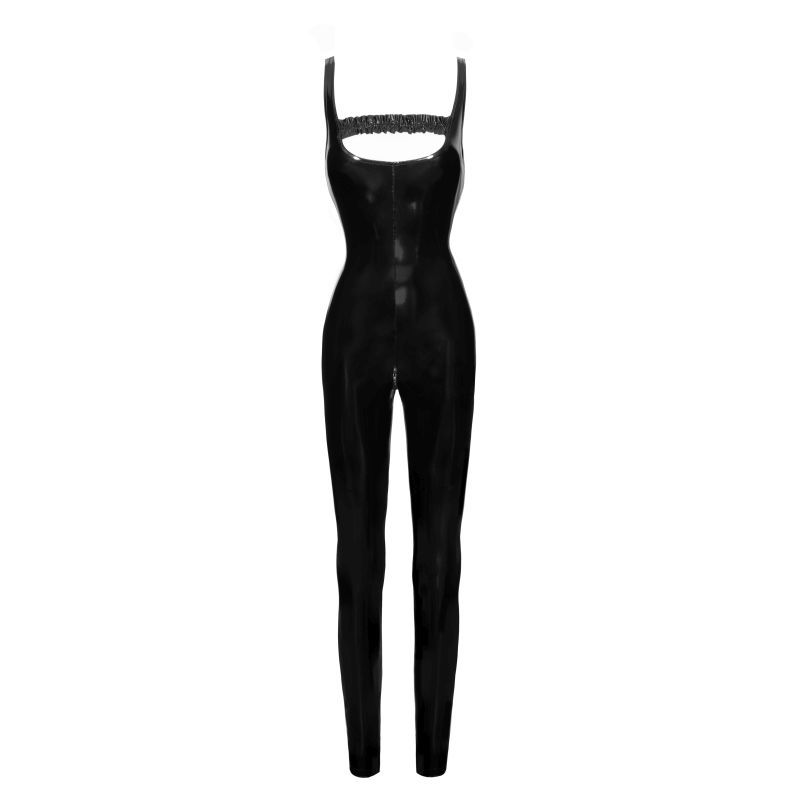 PVC Overall w 2 Way Zipper-F249-BLK-M