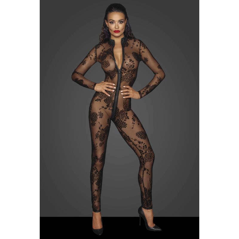 Long Tulle Overall w 3 Way Zipper-F237-BLK-S