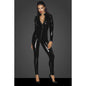 Long Button Up PVC Overall-F247-BLK-L
