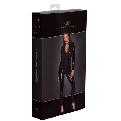 Long Button Up PVC Overall-F247-BLK-L