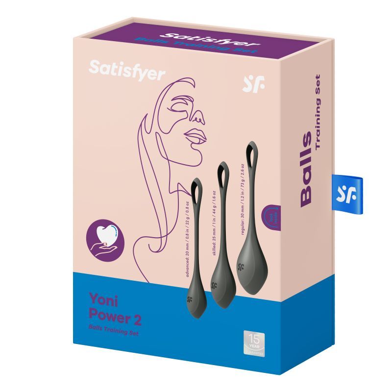 Satisfyer Yoni Power Balls 2 Black 3 Pc Set-9043873