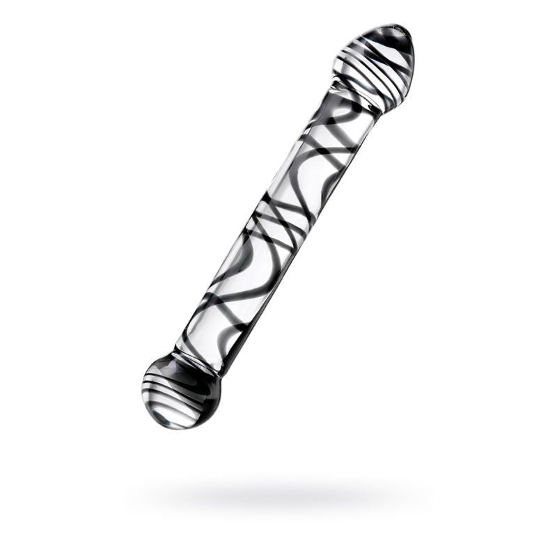 Sexus Glass Dildo Duo Black Swirl 20.5cm-912145