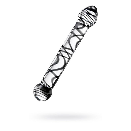 Sexus Glass Dildo Duo Black Swirl 20.5cm-912145