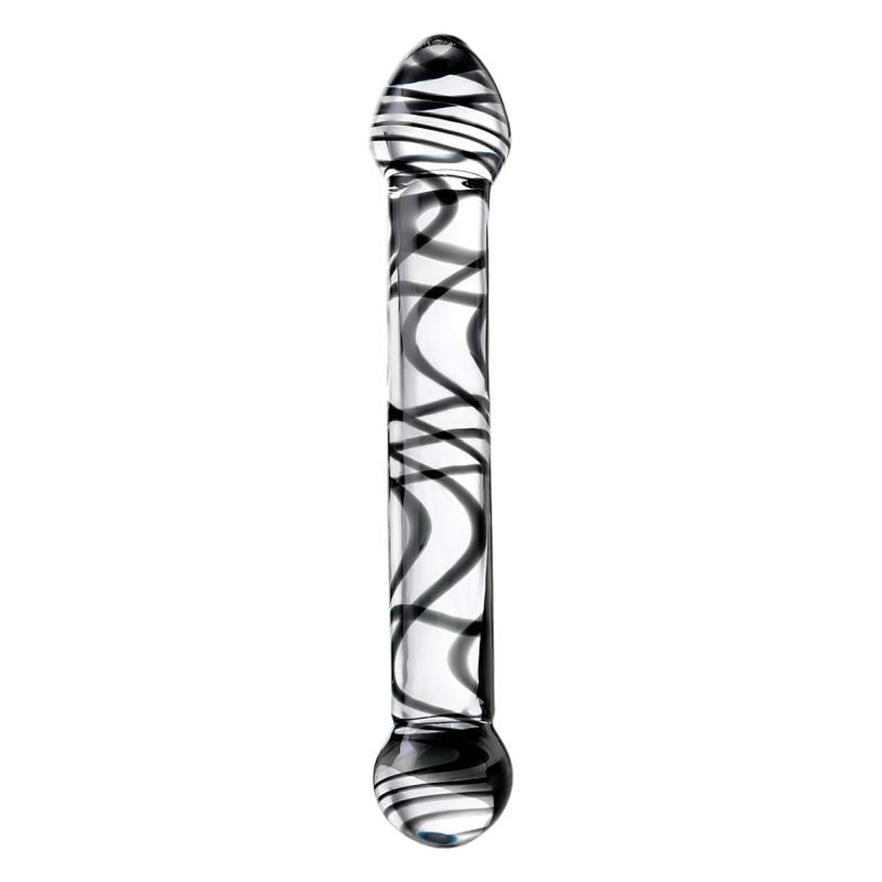 Sexus Glass Dildo Duo Black Swirl 20.5cm-912145