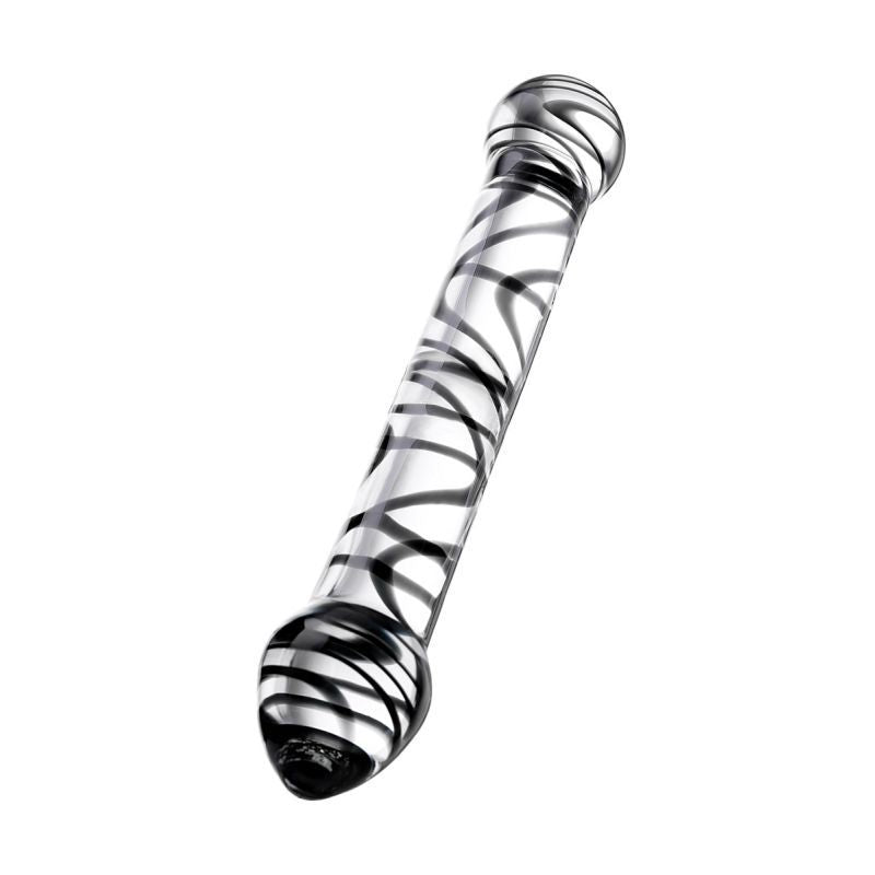 Sexus Glass Dildo Duo Black Swirl 20.5cm-912145