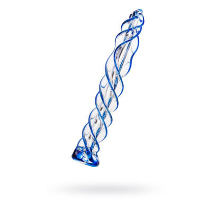 Sexus Glass Dildo Blue Helix 18.7cm-912002-BLU