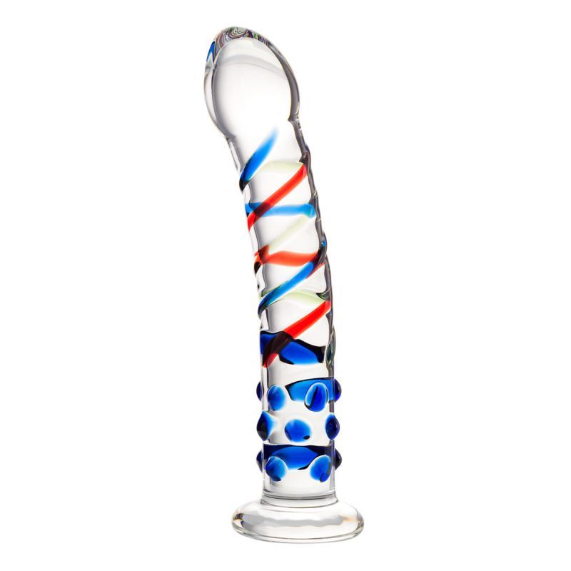 Sexus Glass Dildo Blue Tip 18cm-912076
