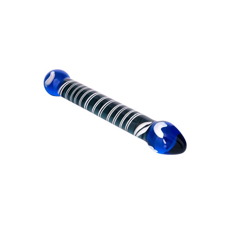 Sexus Glass Dildo Duo Blue 20cm-912053-NAV