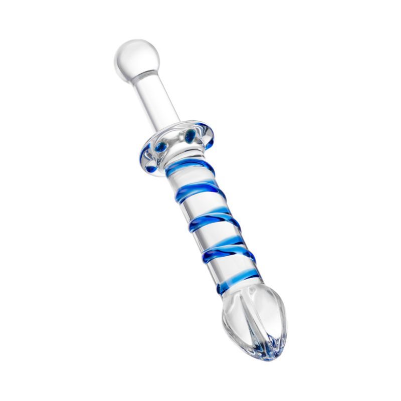 Sexus Glass Dildo Probe w Handle 23cm-912044-CLR