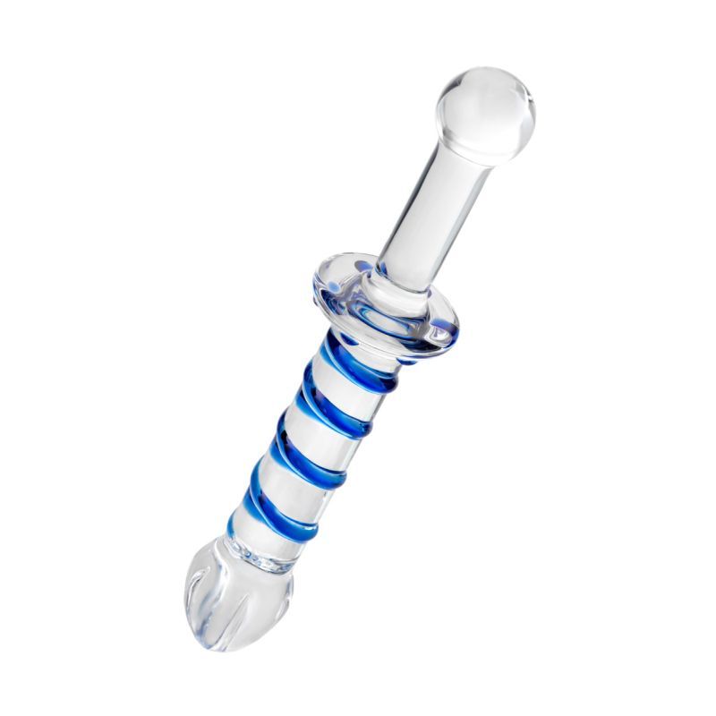 Sexus Glass Dildo Probe w Handle 23cm-912044-CLR