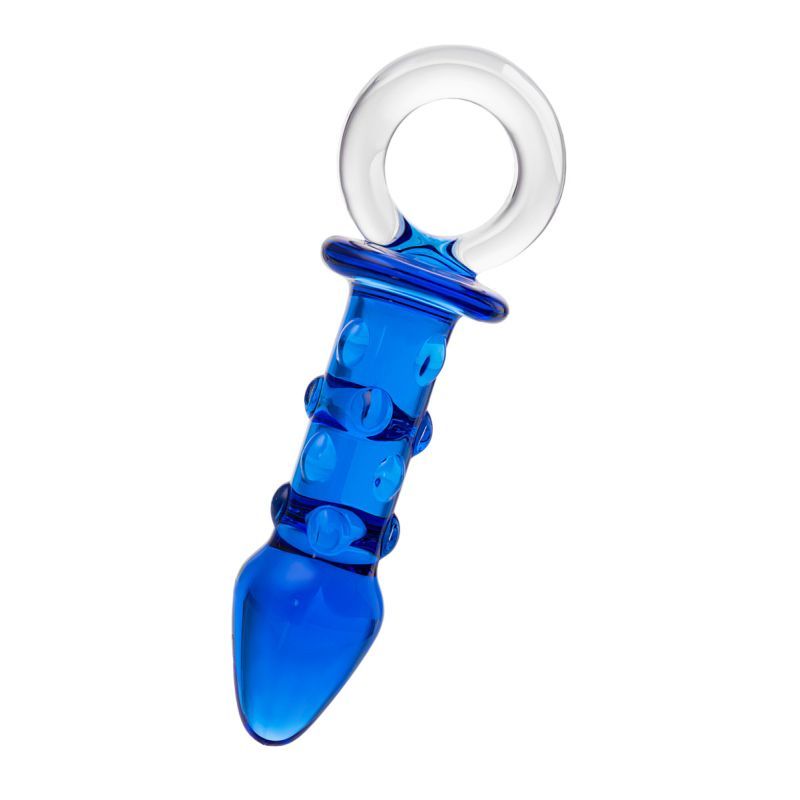 Sexus Glass Butt Plug Navy 16cm-912210-BLU