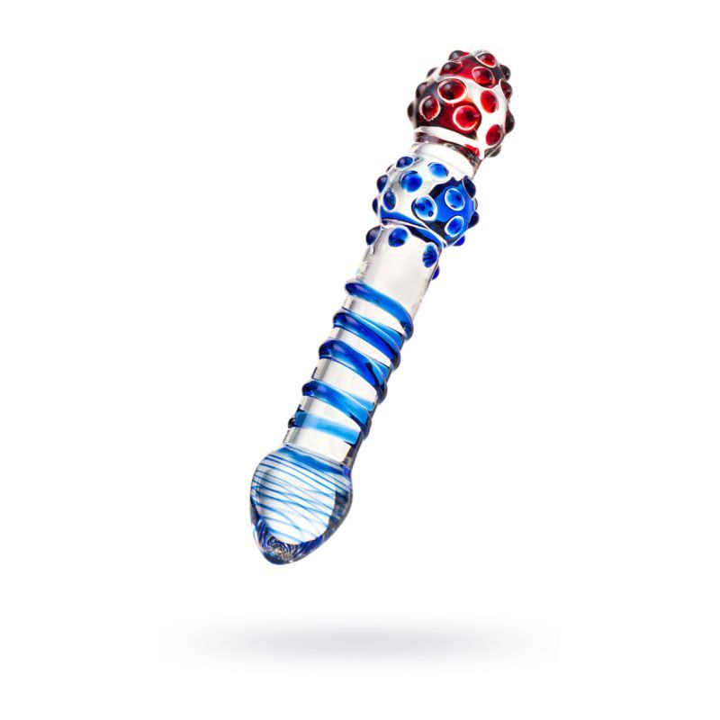 Sexus Glass Dildo Blue Red 20.5cm-912020-BLU