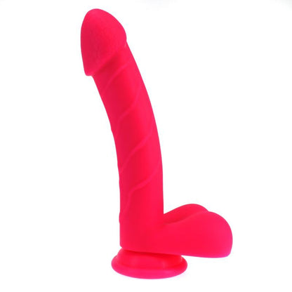 Realistic Cock w Balls Pink-SILICONE-004-PNK