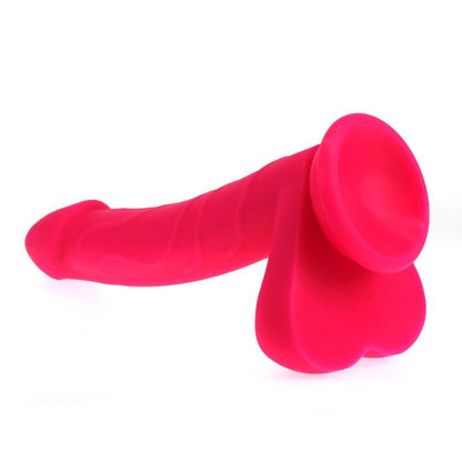 Realistic Cock w Balls Pink-SILICONE-004-PNK