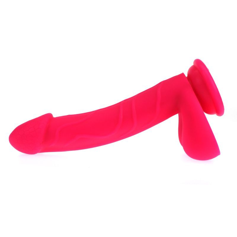 Realistic Cock w Balls Pink-SILICONE-004-PNK