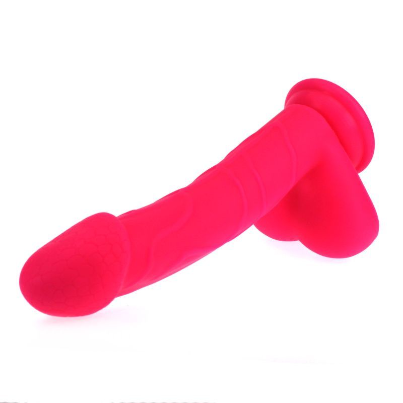 Realistic Cock w Balls Pink-SILICONE-004-PNK