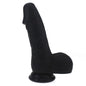 Pedro Thick Realistic Cock w Balls Black-SILICONE-005-BLK
