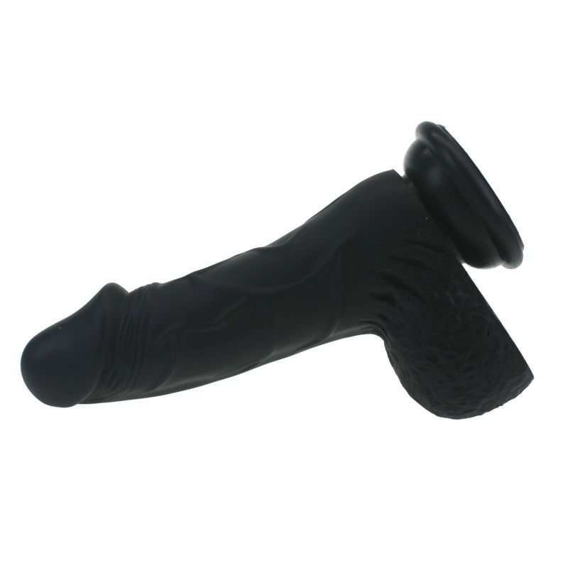 Pedro Thick Realistic Cock w Balls Black-SILICONE-005-BLK