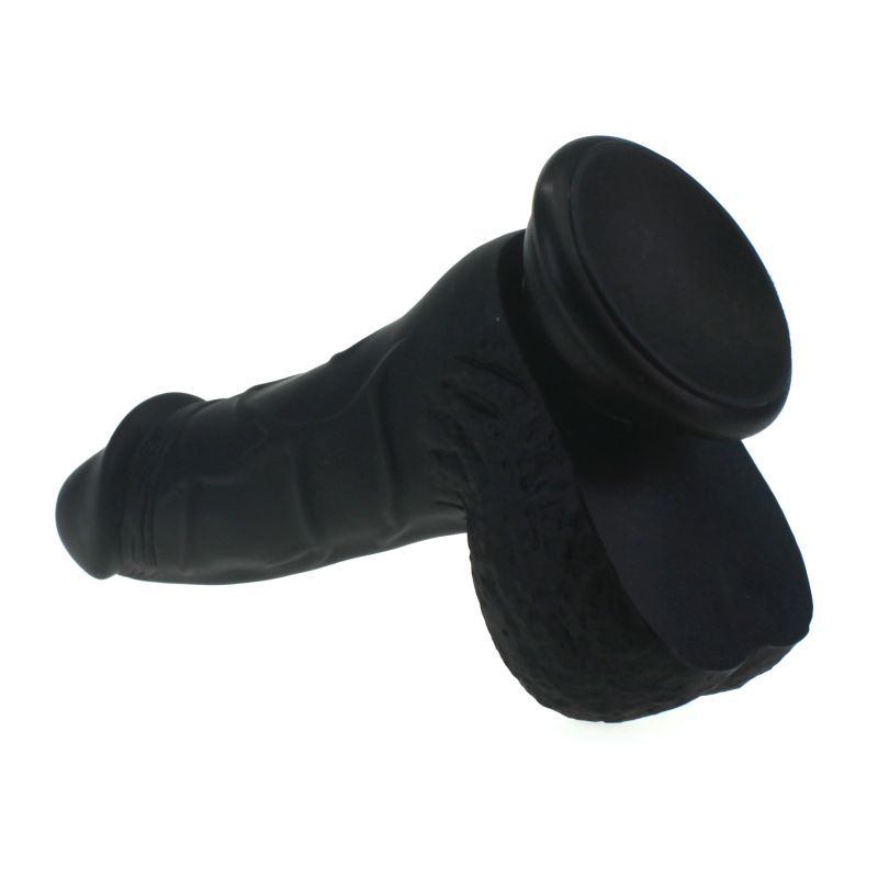 Pedro Thick Realistic Cock w Balls Black-SILICONE-005-BLK