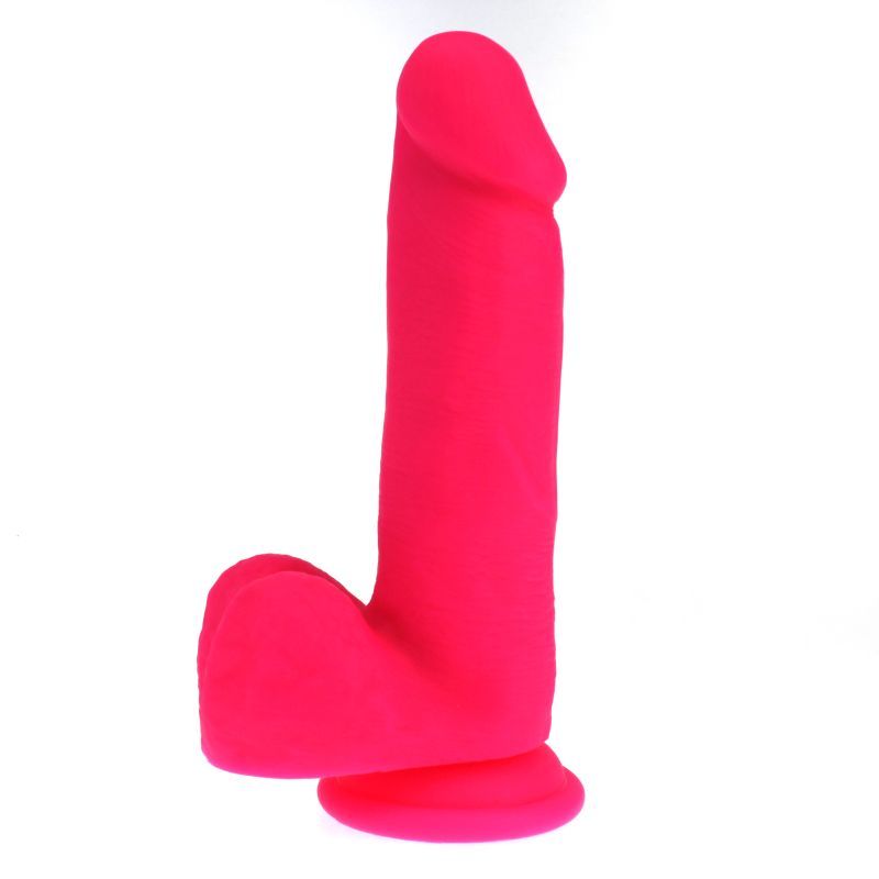Thick Realistic Cock w Balls Pink-SILICONE-006-PNK