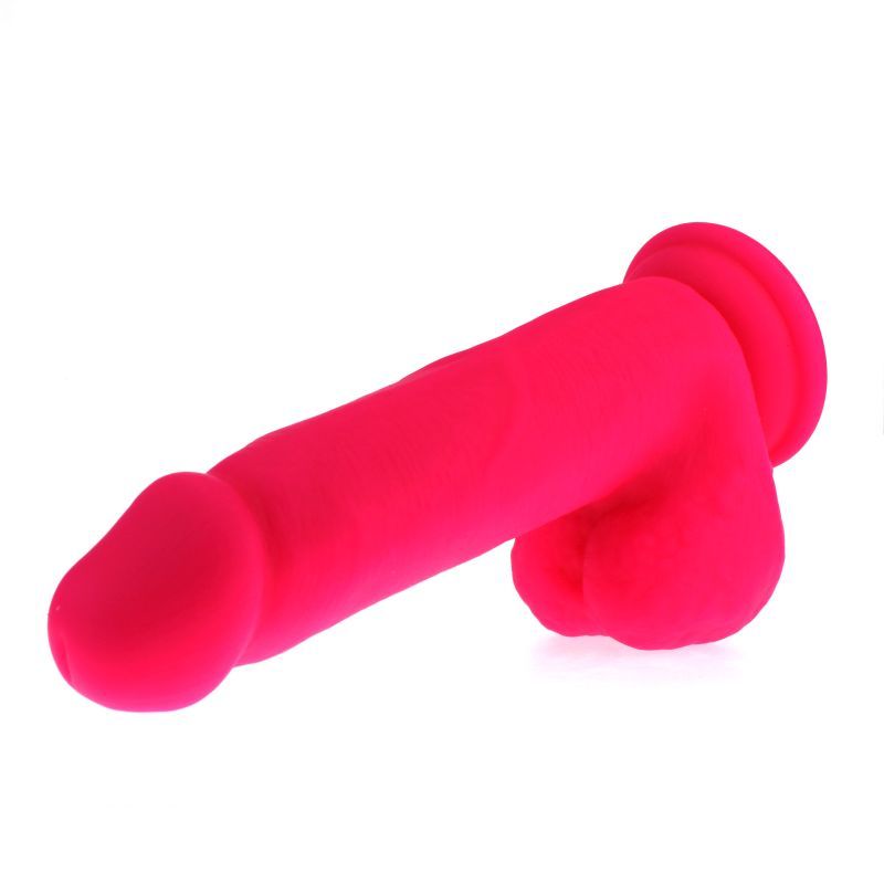Thick Realistic Cock w Balls Pink-SILICONE-006-PNK