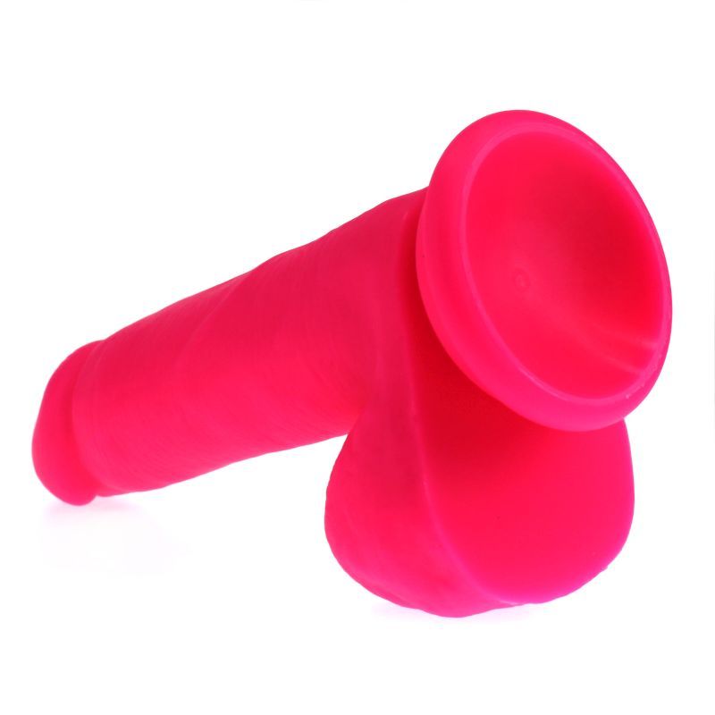 Thick Realistic Cock w Balls Pink-SILICONE-006-PNK