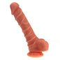 Realistic Dildo Ridged Shaft w Balls Flesh-SILICONE-010-FLE