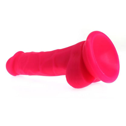 Realistic Dildo Veined Shaft w Balls Pink-SILICONE-011-PNK