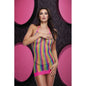 Rainbow Lace Mini Dress-LC-90-RNBW-O/S