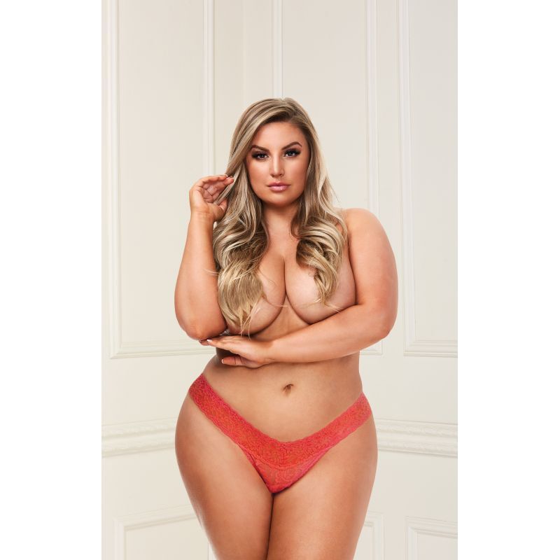 Low Rise Lace Thong Orange-BLW6018-ORG-1X2X