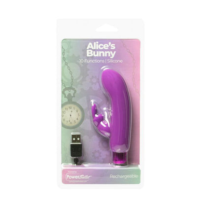 Alices Bunny Rechargeable Bullet w Rabbit Sleeve Purple-56315