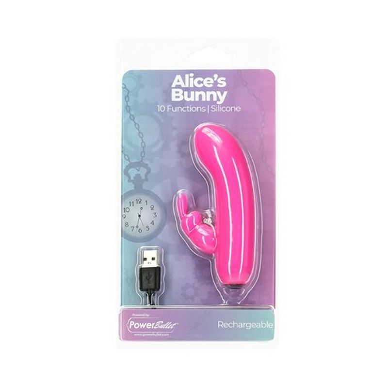 Alices Bunny Rechargeable Bullet w Rabbit Sleeve Pink-56316