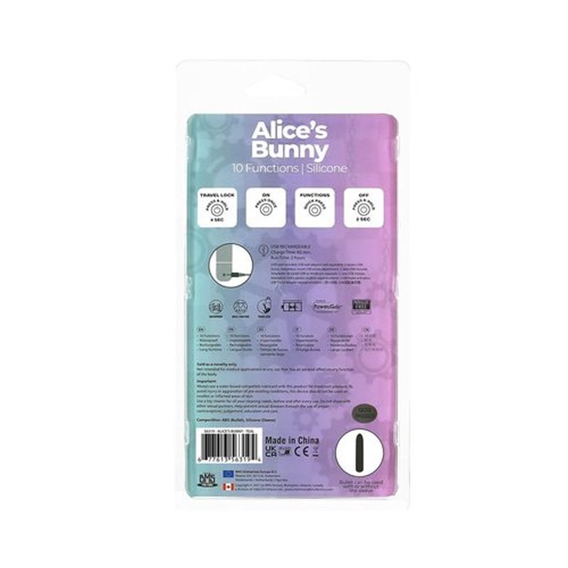 Alices Bunny Rechargeable Bullet w Rabbit Sleeve Teal-56319