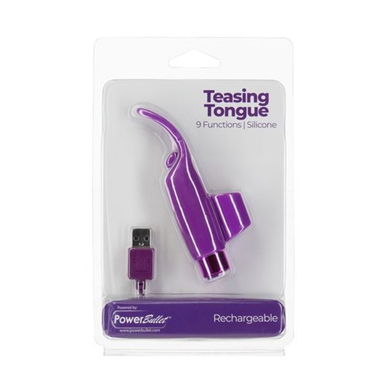 Power Bullet Teasing Tongue  w Rechargeable Bullet Purple-98315