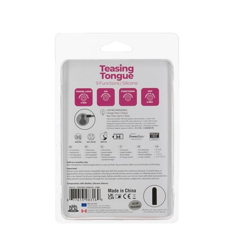 Power Bullet Teasing Tongue  w Rechargeable Bullet Pink-98316