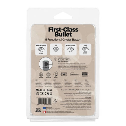 Power Bullet First Class 6cm Rechargeable w Crystal Rose Gold-59322