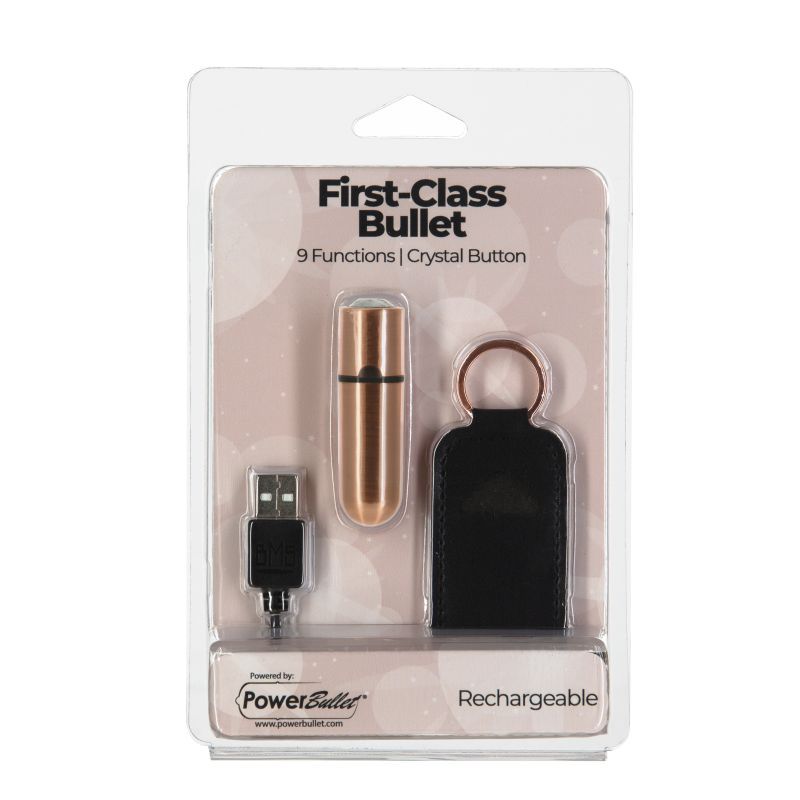 Power Bullet First Class 6cm Rechargeable w Crystal Rose Gold-59322