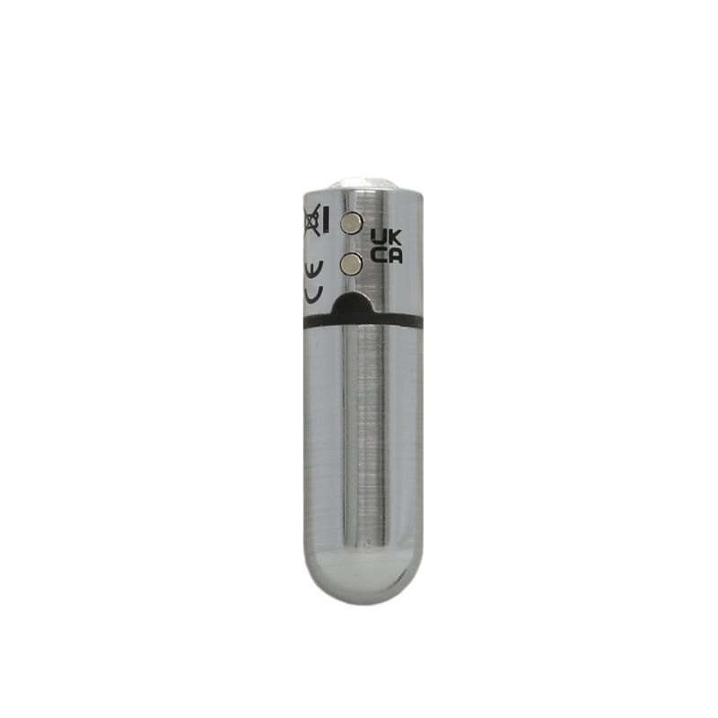 Power Bullet First Class 6cm Rechargeable w Crystal Silver-59325