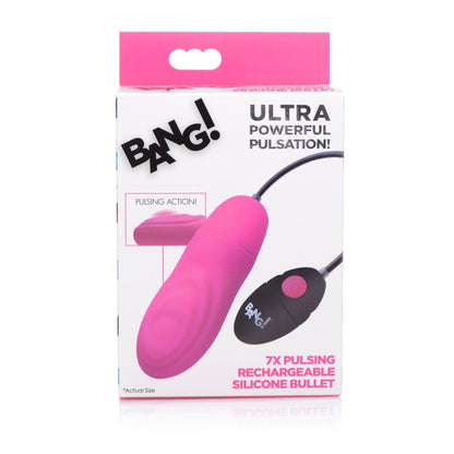 7X Pulsing Rechargeable Bullet Pink-AG521-PNK
