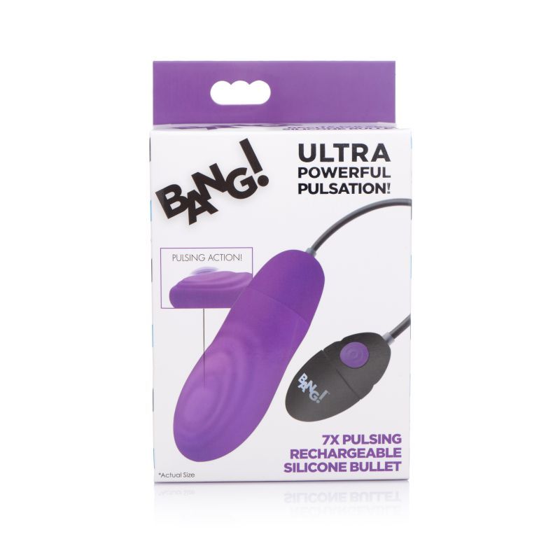 7X Pulsing Rechargeable Bullet Purple-AG521-PPL