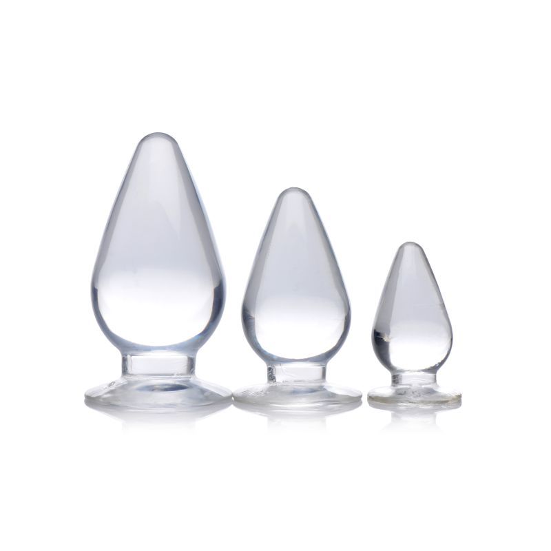 Triple Cones 3 Pc Anal Plug Set Clear-AG457-CLR