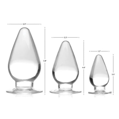 Triple Cones 3 Pc Anal Plug Set Clear-AG457-CLR