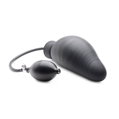 Dick Spand Inflatable Silicone Dildo Black-AG554-BLK