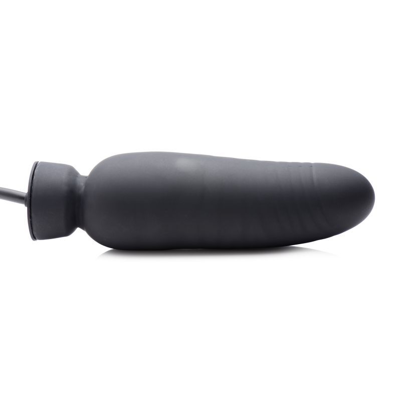 Dick Spand Inflatable Silicone Dildo Black-AG554-BLK